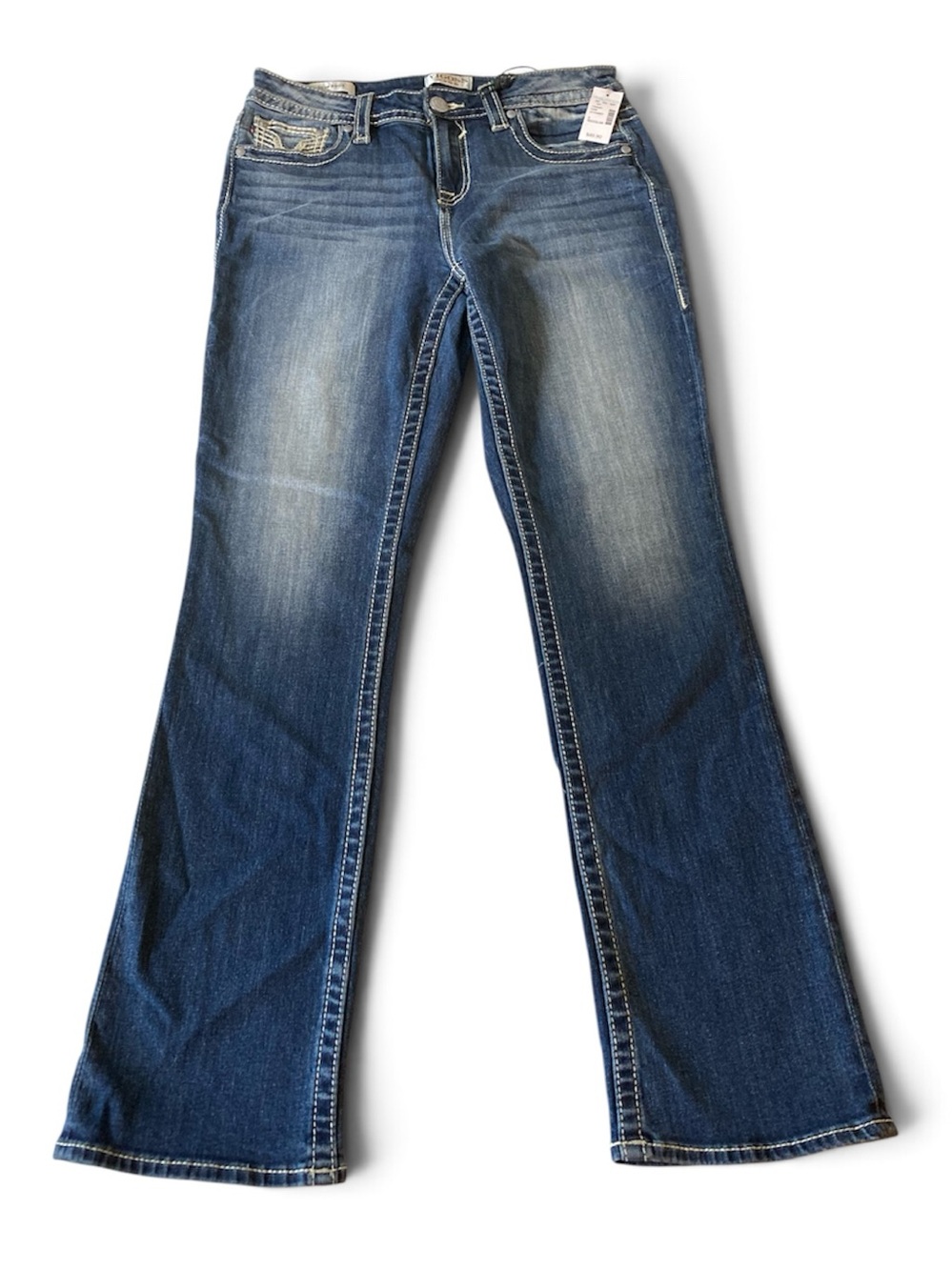 NWT VIGOSS Embroidered Rose Jeans Size 8 Regular Slim Boot Heritage Fit